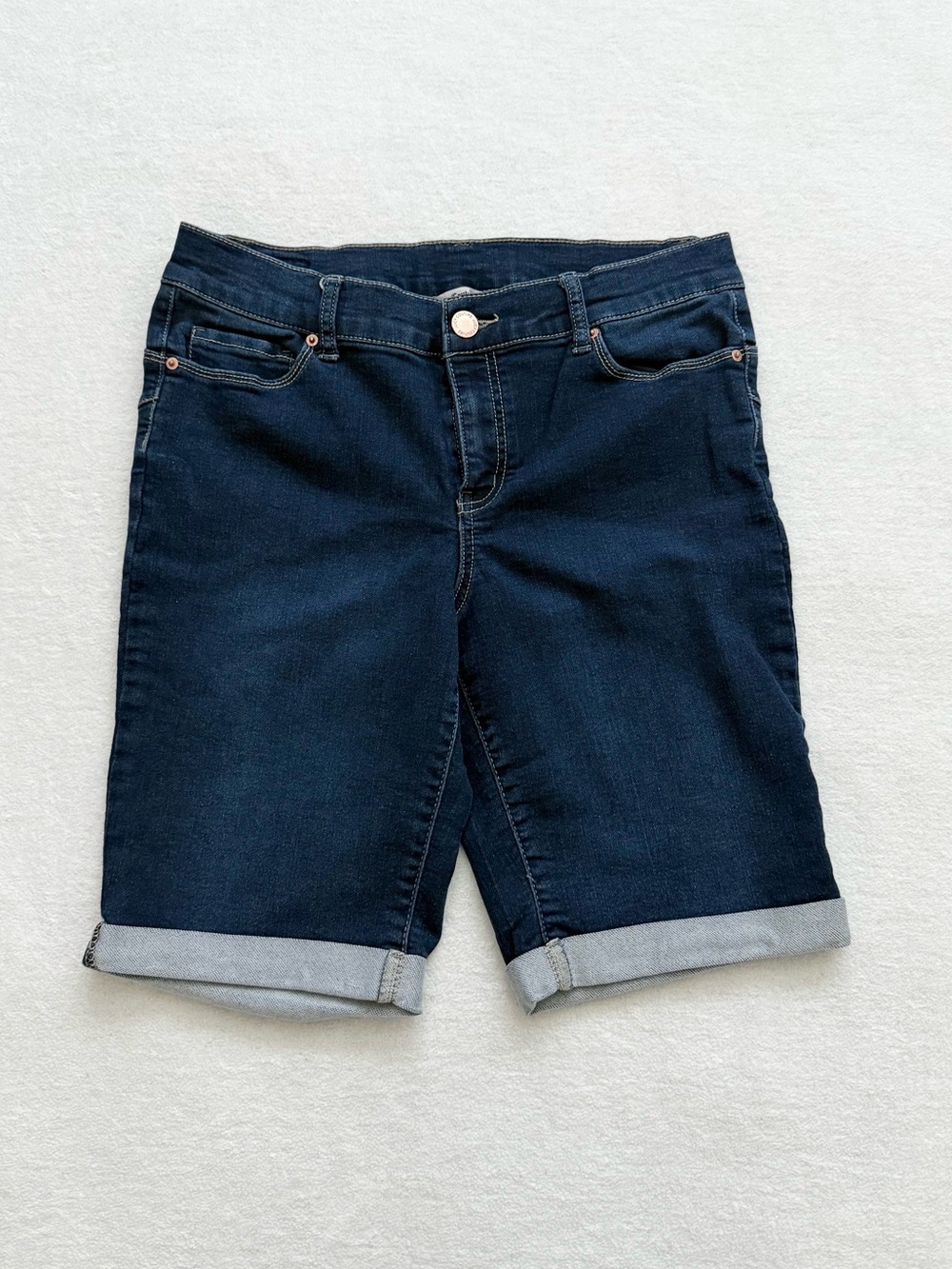 Juicy Couture Denim Shorts Women’s 10 Stretch Cuffed Dark Wash